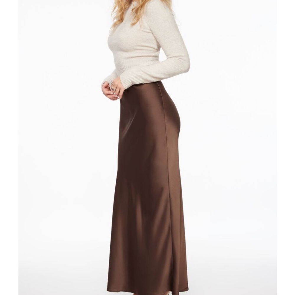 Deep Mauve Satin Slip Skirt